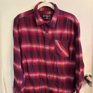 Kyodan Men's Red Plaid Flannel Shirt